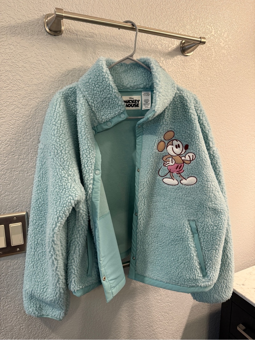 Disney Mickey Mouse womens Mint Sherpa Jacket